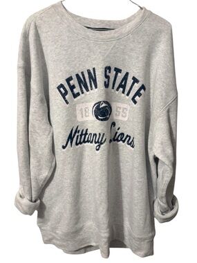 Penn State Oversized Light Gray Crewneck Sweatshirt